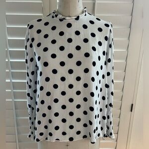 Black Polka Dot Women's Top